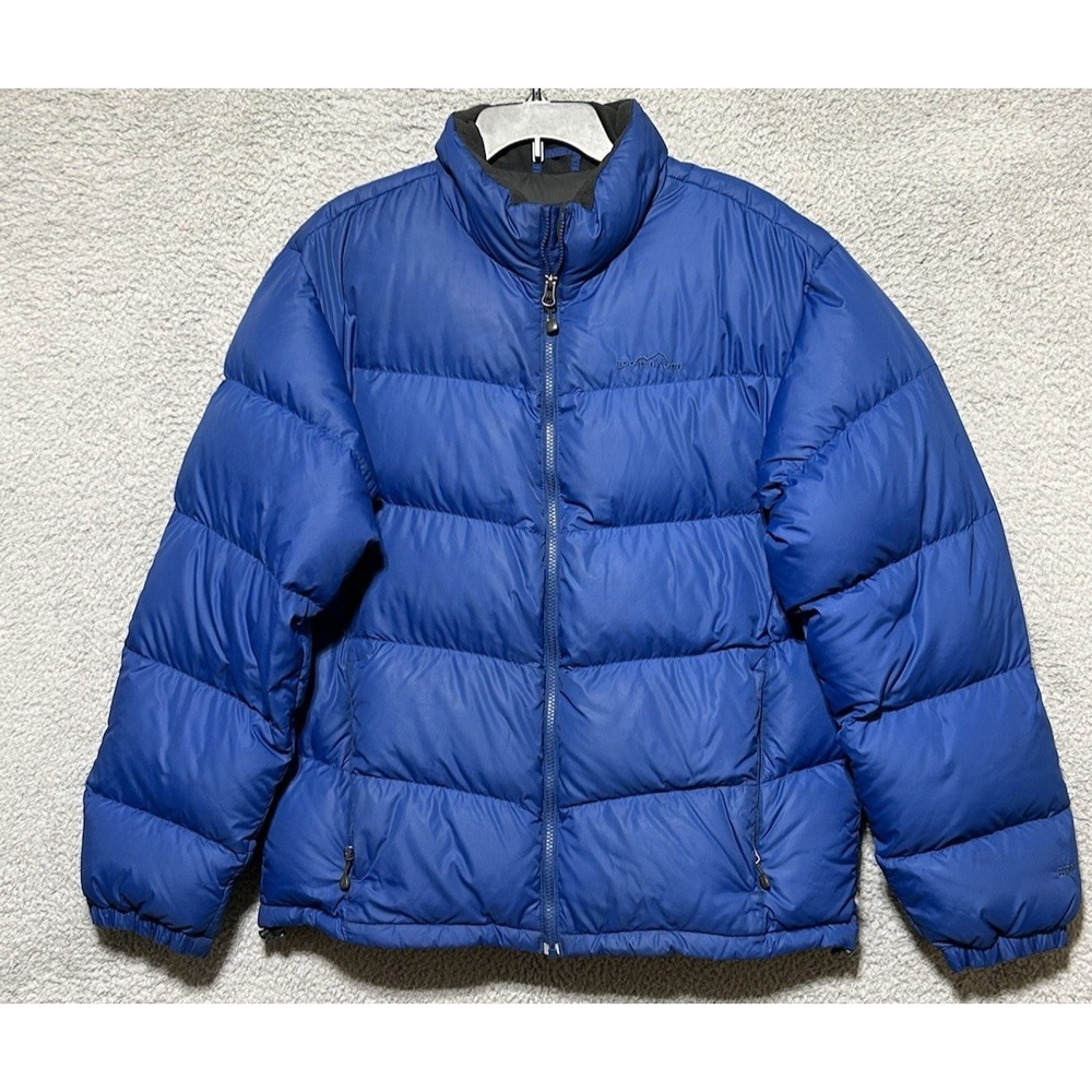 Eddie Bauer Goose Down Puffer EB700 Jacket Mens Medium Blue Insulated